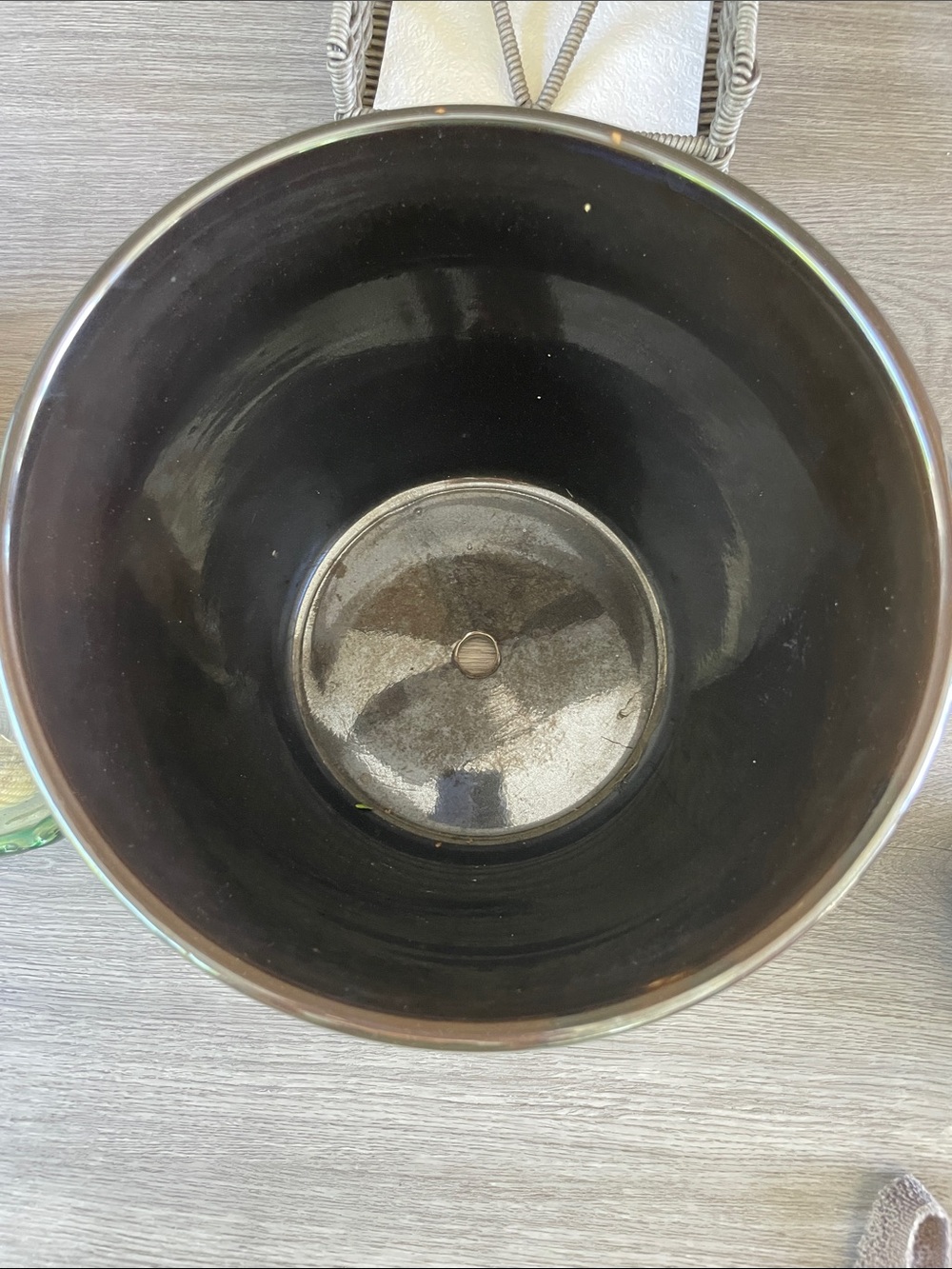 Green & Black Chevron Ceramic Planter - Decorative Home Accent - Picture 8 of 10